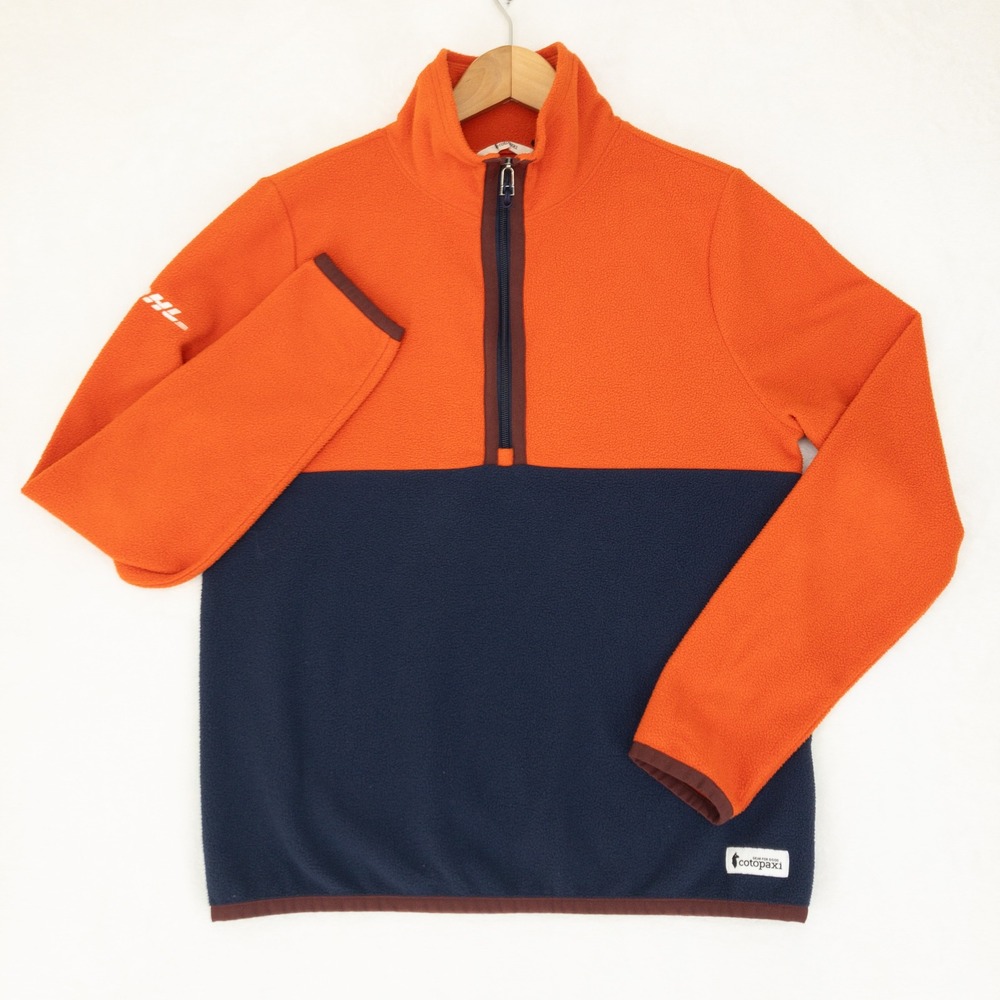 Cotopaxi Amada Half Zip Fleece Pullover Women Small Orange Blue Colorblock